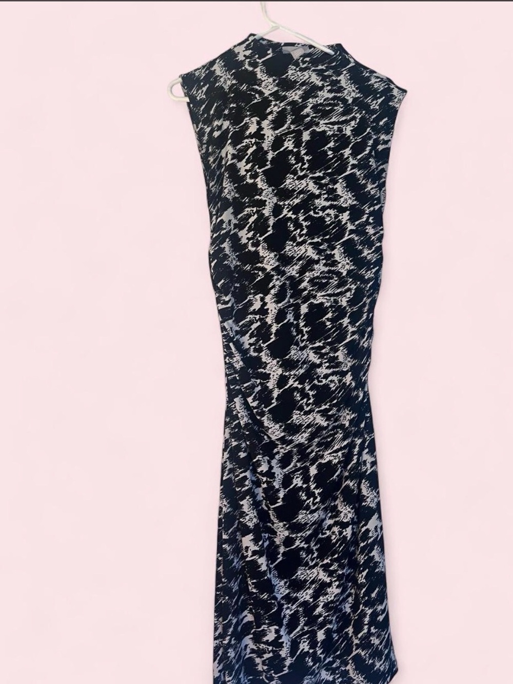 Black and white bodycon midi